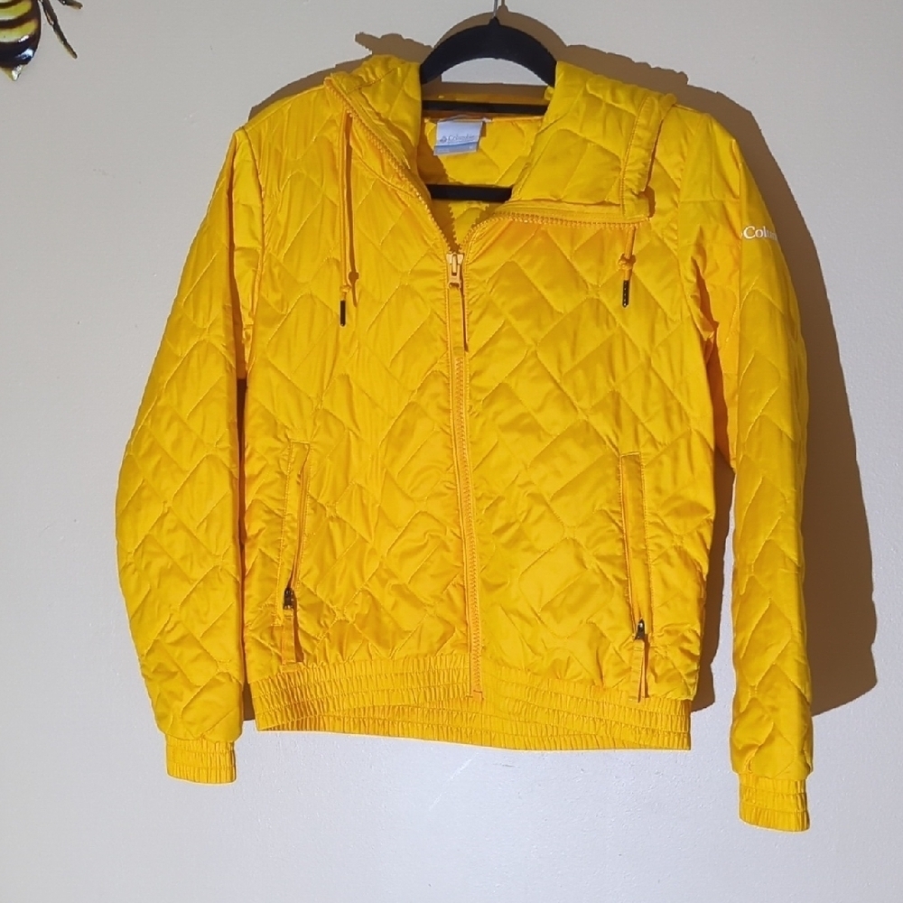 Columbia Sunny Yellow Winter Insulated Bomber Jacket - Picture 3 of 12